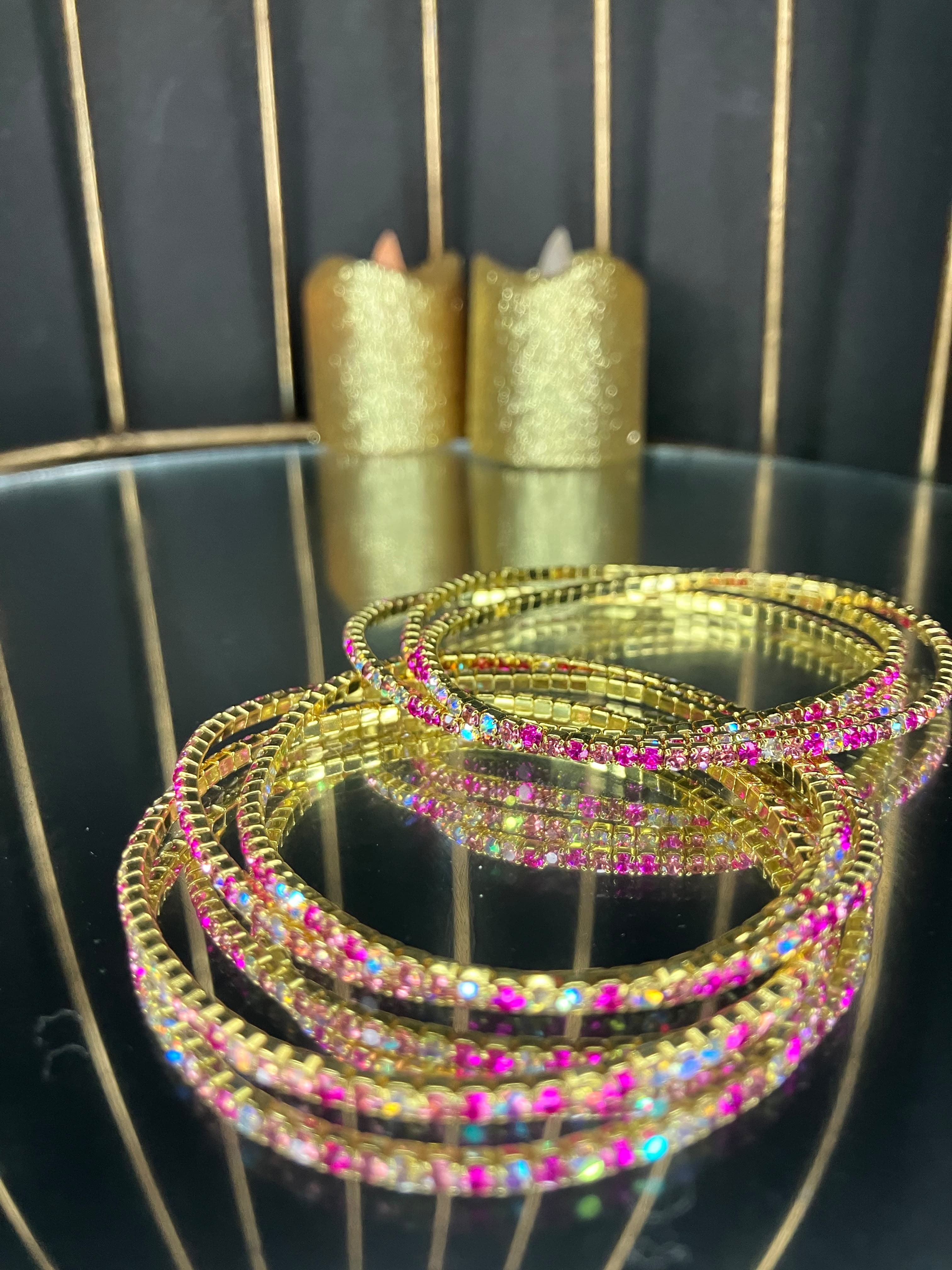 Sparkle Stack Rhinestone Crystal Bracelet Sets